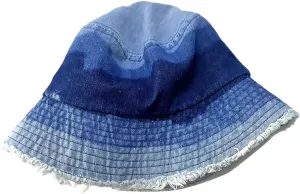 Cotton Denim Frayed Bucket Hats for Women Patchwork Distressed Washed Floppy Jean Fisherman Wide Brim Boonie Caps