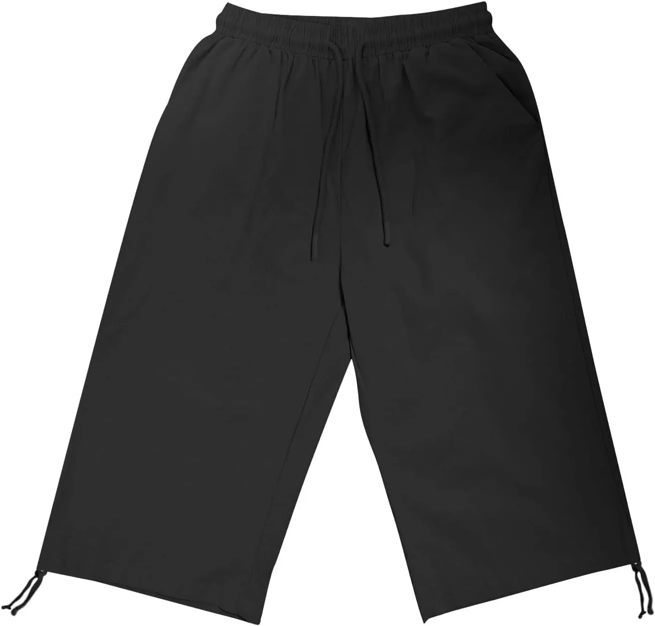 Cotton Linen Shorts for Women Loose Fit Knee Length Bermuda Shorts Casual Wide Leg Elastic Waist Workout Shorts