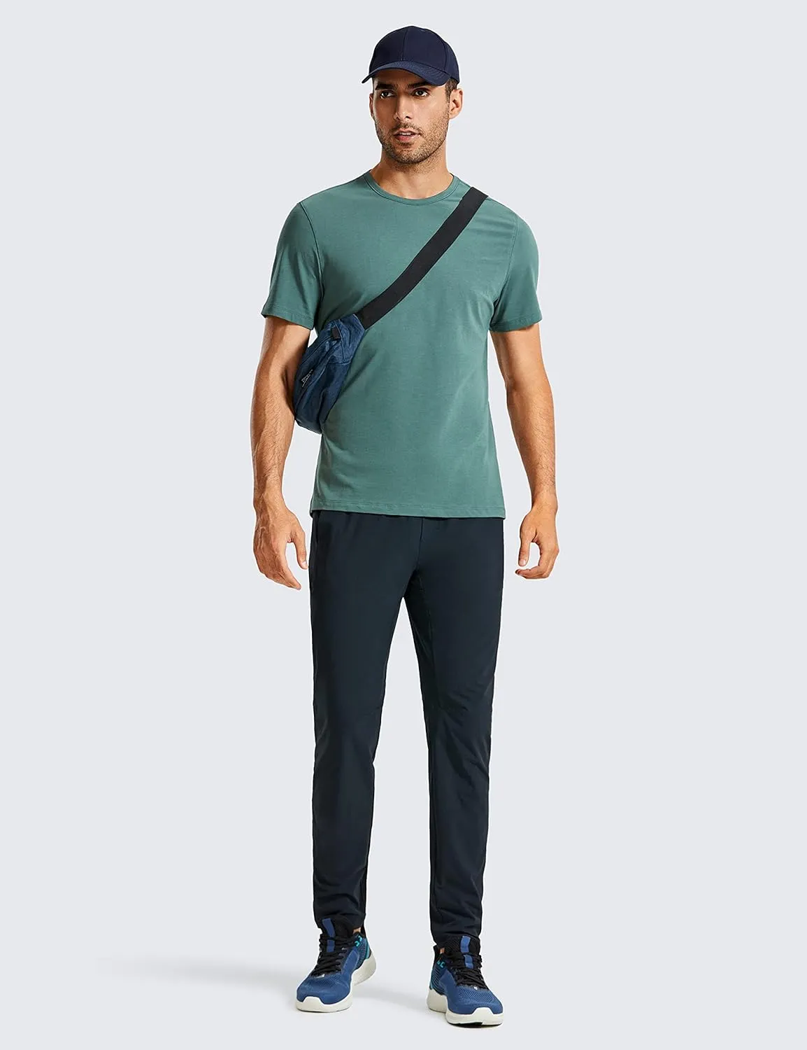 CRZ YOGA Men's Stretch Athletic Pants - 30'' Slim Fit Elastic Waist Workout Running Gym Track Pant with Pockets