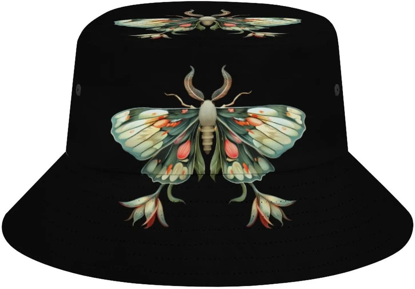Cute Moth Beautiful Butterfly Insect Bucket Hat Lightweight Fishing Hat Wide Brim Sun Protection Cap for Men Women