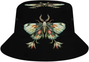 Cute Moth Beautiful Butterfly Insect Bucket Hat Lightweight Fishing Hat Wide Brim Sun Protection Cap for Men Women