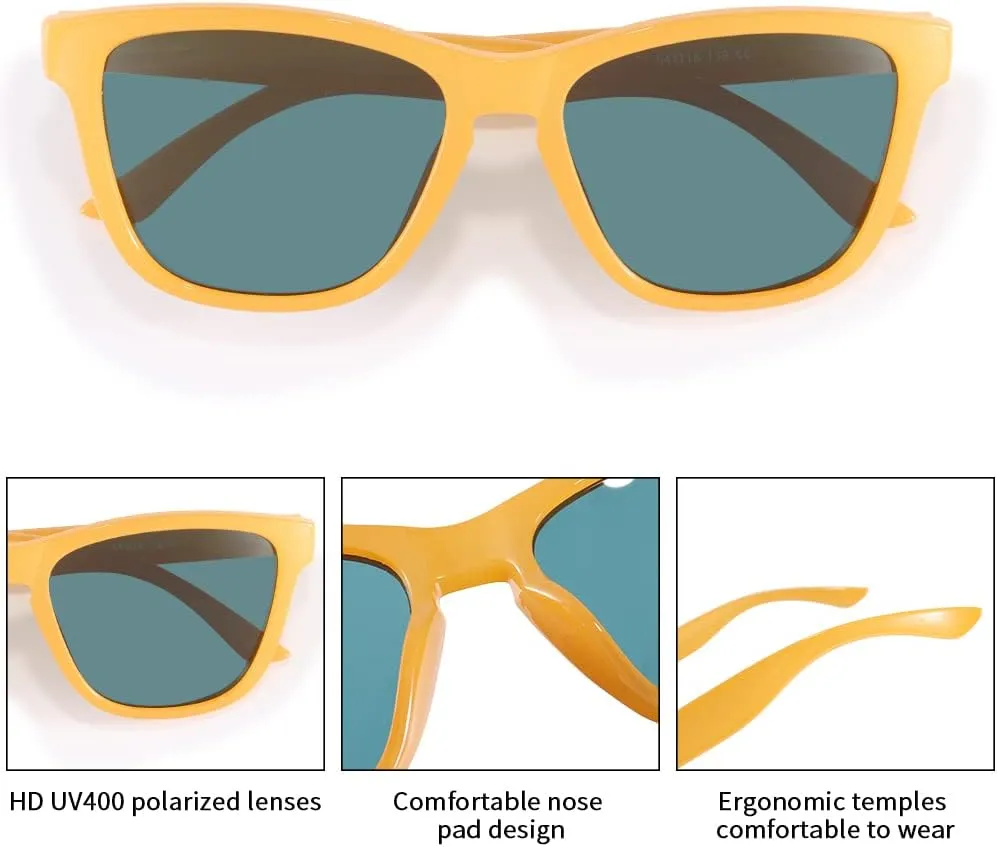 Dollger Polarized Sunglasses for Men Women Retro Classic UV400 Protection Sunglasses