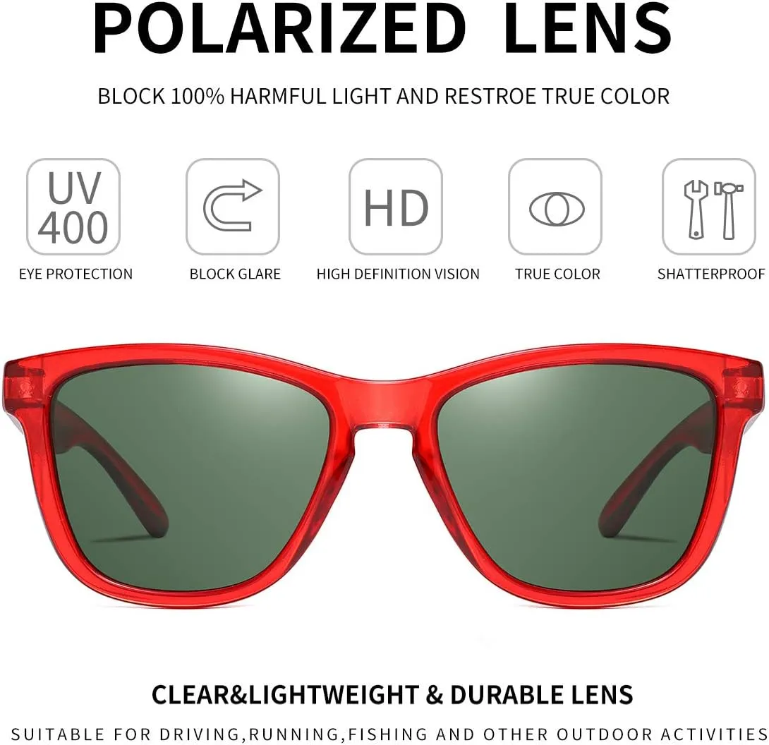Dollger Polarized Sunglasses for Men Women Retro Classic UV400 Protection Sunglasses
