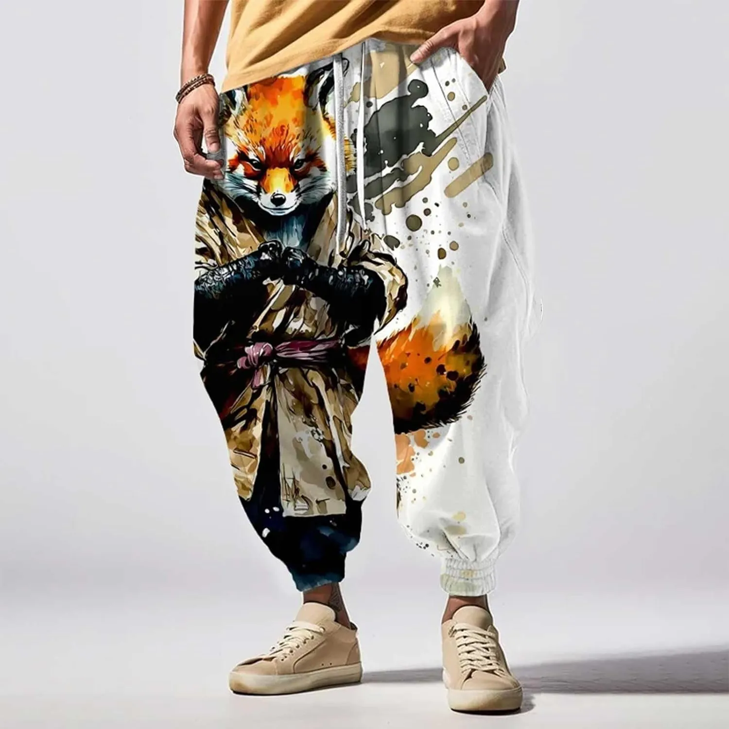 Drawstring Elastic Waist Baggy Sweatpants Trousers Sweatpants Mens Loungg Pants Mens Baggy Pants Samurai