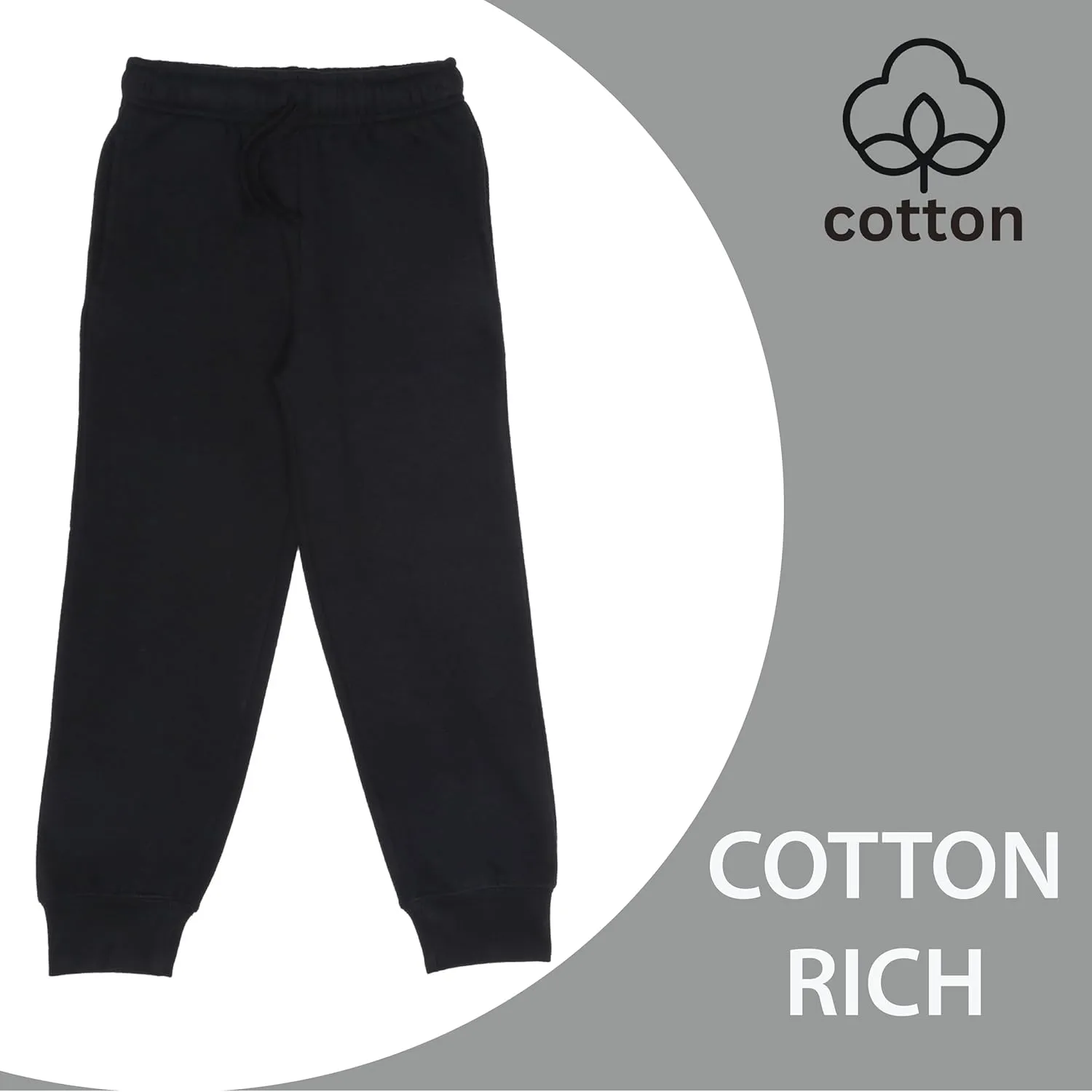 EVERYDAY KIDS Girls’ Cotton Fleece Sweatpants; Girls’ Activewear Jogger Pants - Soft and Breathable Cotton/Poly Blend