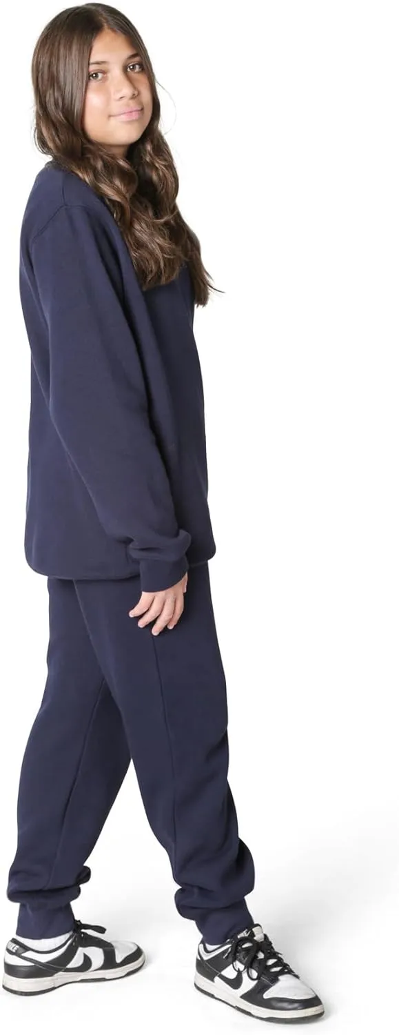 EVERYDAY KIDS Girls’ Cotton Fleece Sweatpants; Girls’ Activewear Jogger Pants - Soft and Breathable Cotton/Poly Blend