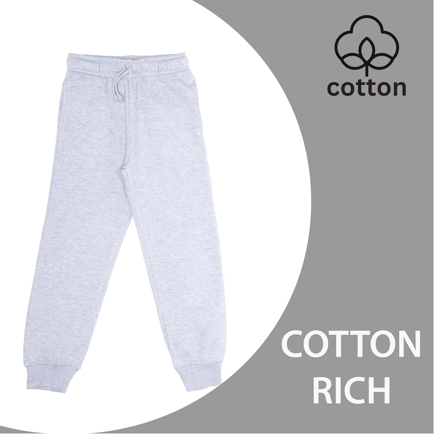 EVERYDAY KIDS Girls’ Cotton Fleece Sweatpants; Girls’ Activewear Jogger Pants - Soft and Breathable Cotton/Poly Blend