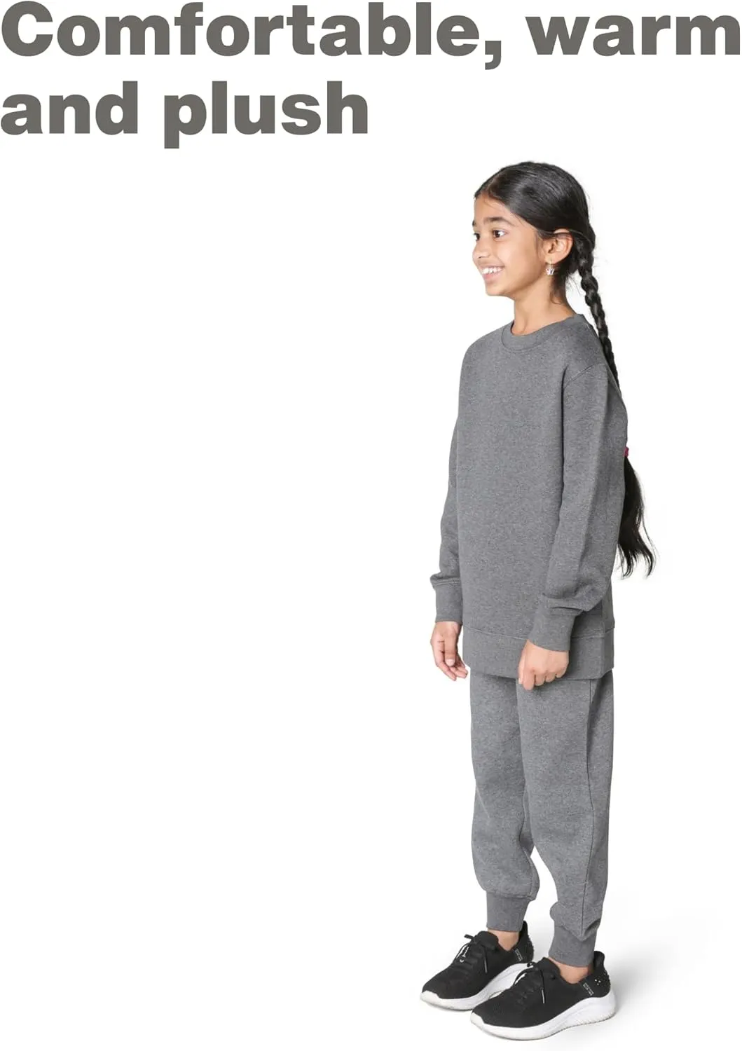 EVERYDAY KIDS Girls’ Cotton Fleece Sweatpants; Girls’ Activewear Jogger Pants - Soft and Breathable Cotton/Poly Blend