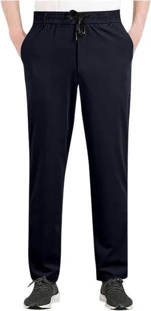 Finelylove Mens Golf Pants Lightweight Relaxed Fit Sweatpants Quick Elastic Waist Quick Dry Stretch Athletic Track Pants