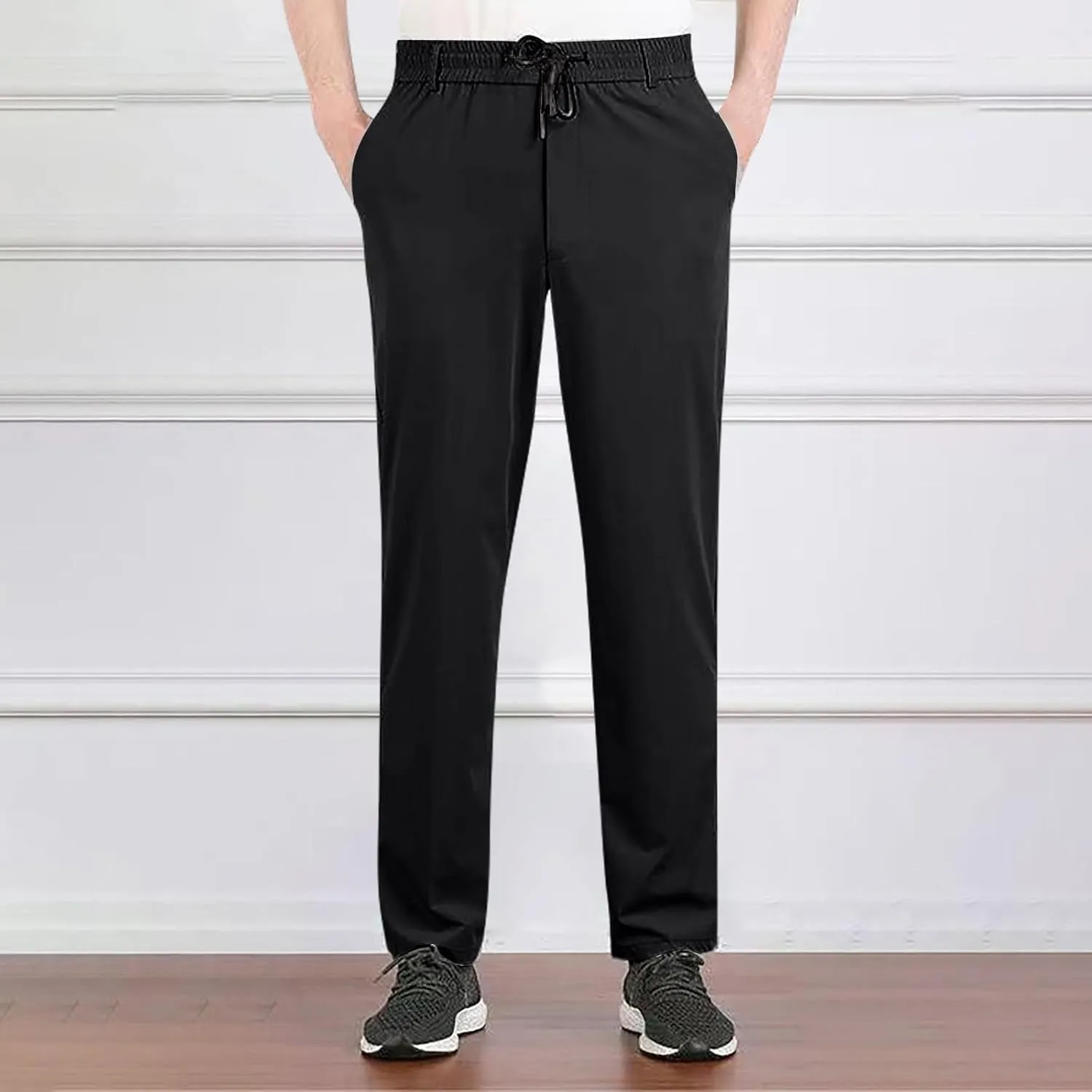 Finelylove Mens Golf Pants Lightweight Relaxed Fit Sweatpants Quick Elastic Waist Quick Dry Stretch Athletic Track Pants