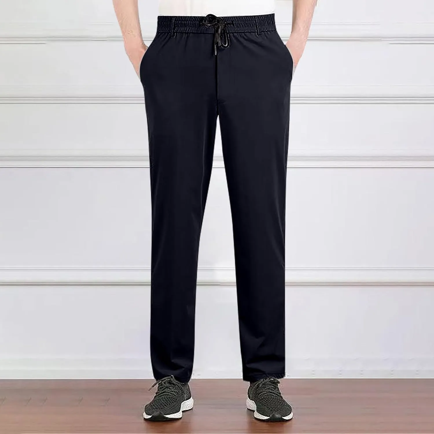 Finelylove Mens Golf Pants Lightweight Relaxed Fit Sweatpants Quick Elastic Waist Quick Dry Stretch Athletic Track Pants
