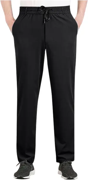 Finelylove Mens Golf Pants Lightweight Relaxed Fit Sweatpants Quick Elastic Waist Quick Dry Stretch Athletic Track Pants