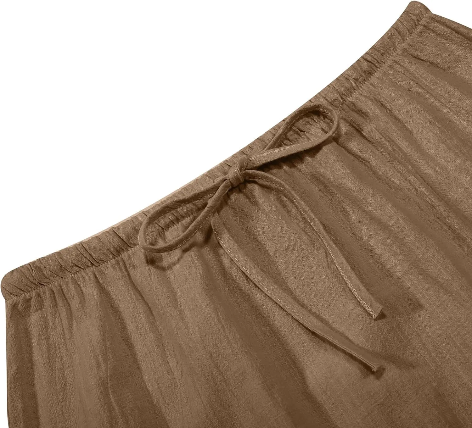 Flowy Skirt Casual Slim Fit Stretchy Drawstring High Elastic Waist Flare Long Skirts for Women Trendy Streetwear