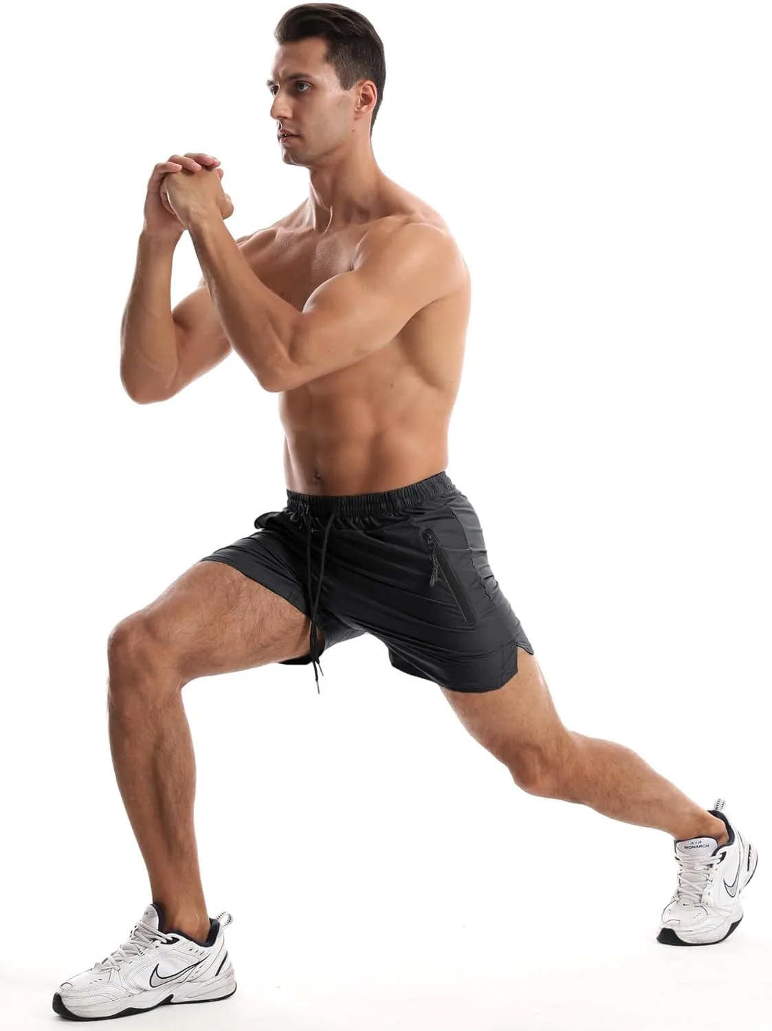 FLYFIREFLY Men's 2 Pack Gym Workout Shorts Quick Dry Athletic Shorts Lightweight Running Shorts with Pockets