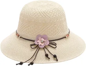 Foldable Sun Hats for Women Floppy Packable Short Brim Roll Up Panama Hat Straw Derby Hat for Women