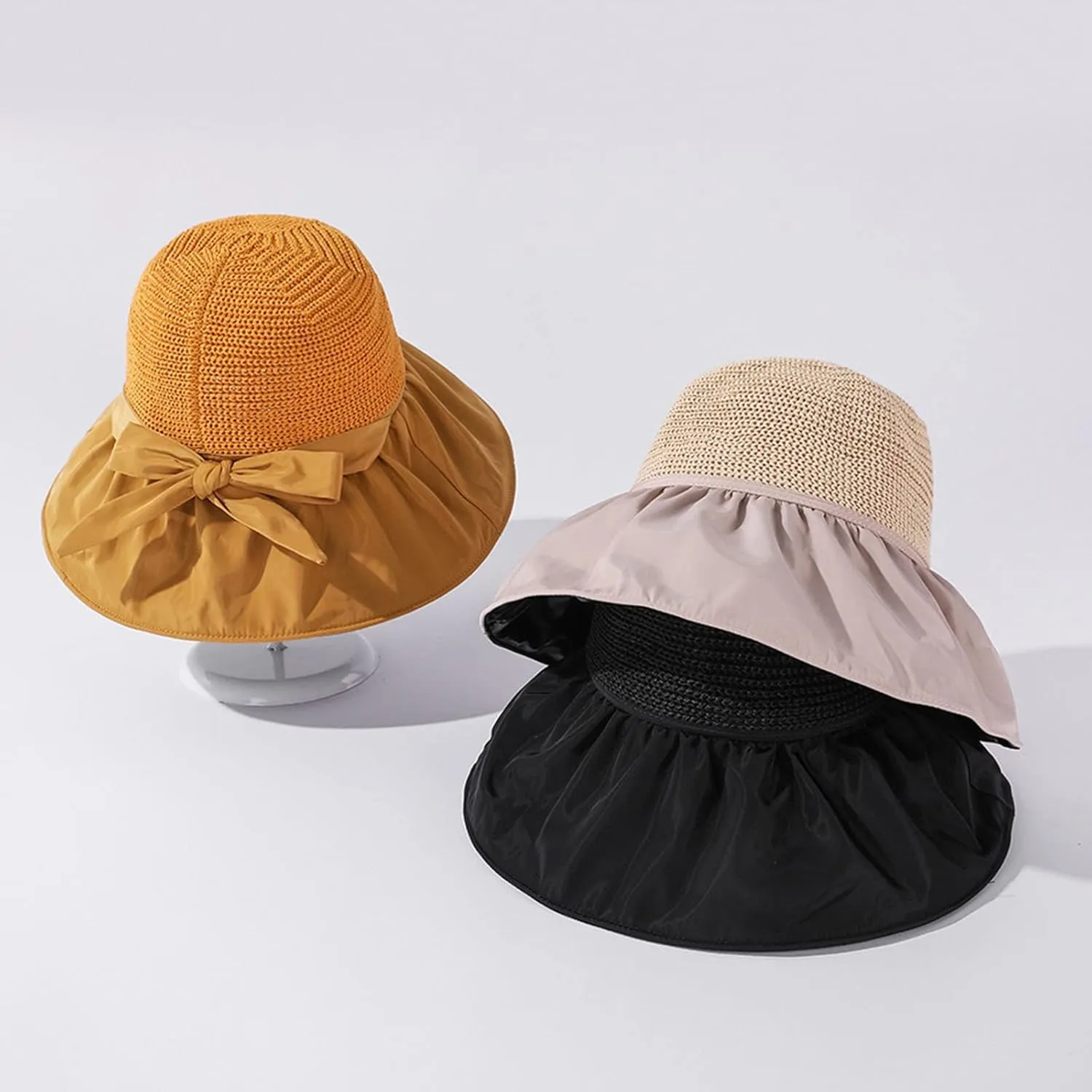 Foldable Sun Hats for Women Short Brim Fedora Classic Summer Beach Sun Hat Womens Straw Hat Floppy Hats