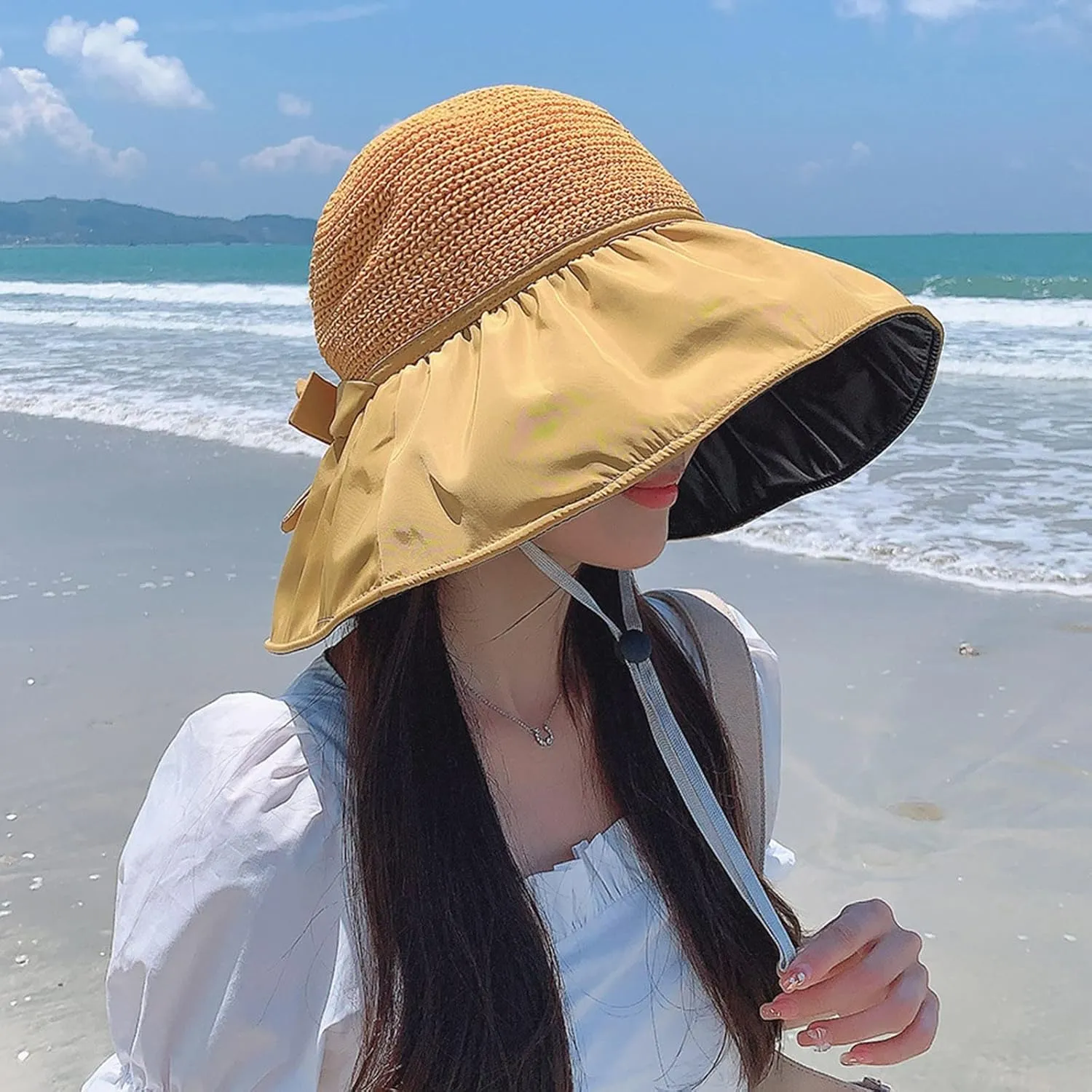 Foldable Sun Hats for Women Short Brim Fedora Classic Summer Beach Sun Hat Womens Straw Hat Floppy Hats