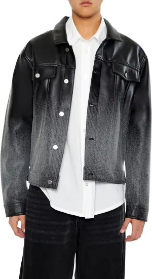 Forever 21 Men's Ombre Faux Leather Moto Jacket