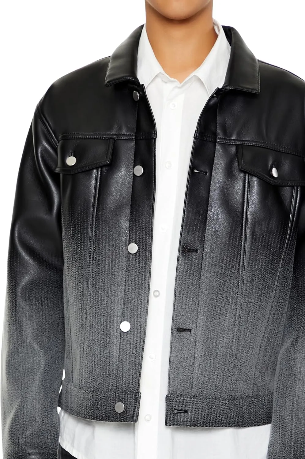 Forever 21 Men's Ombre Faux Leather Moto Jacket