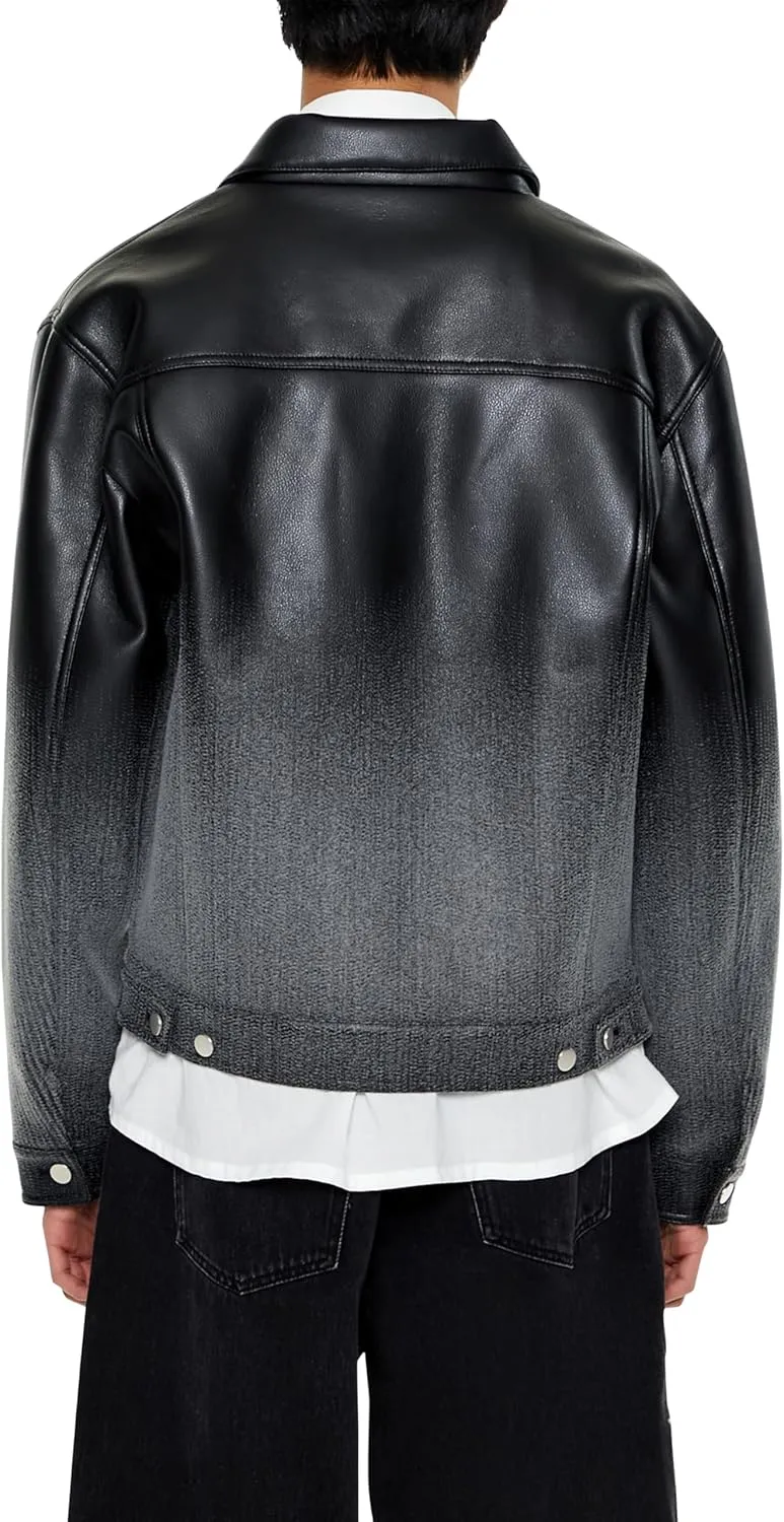 Forever 21 Men's Ombre Faux Leather Moto Jacket