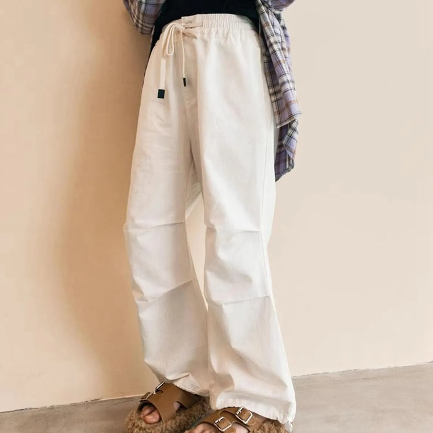 Girls Cargo Pants Casual Wide Leg Kids Jogger Trouser Trendy Cargo Pants for Dance Hiphop Streetwear