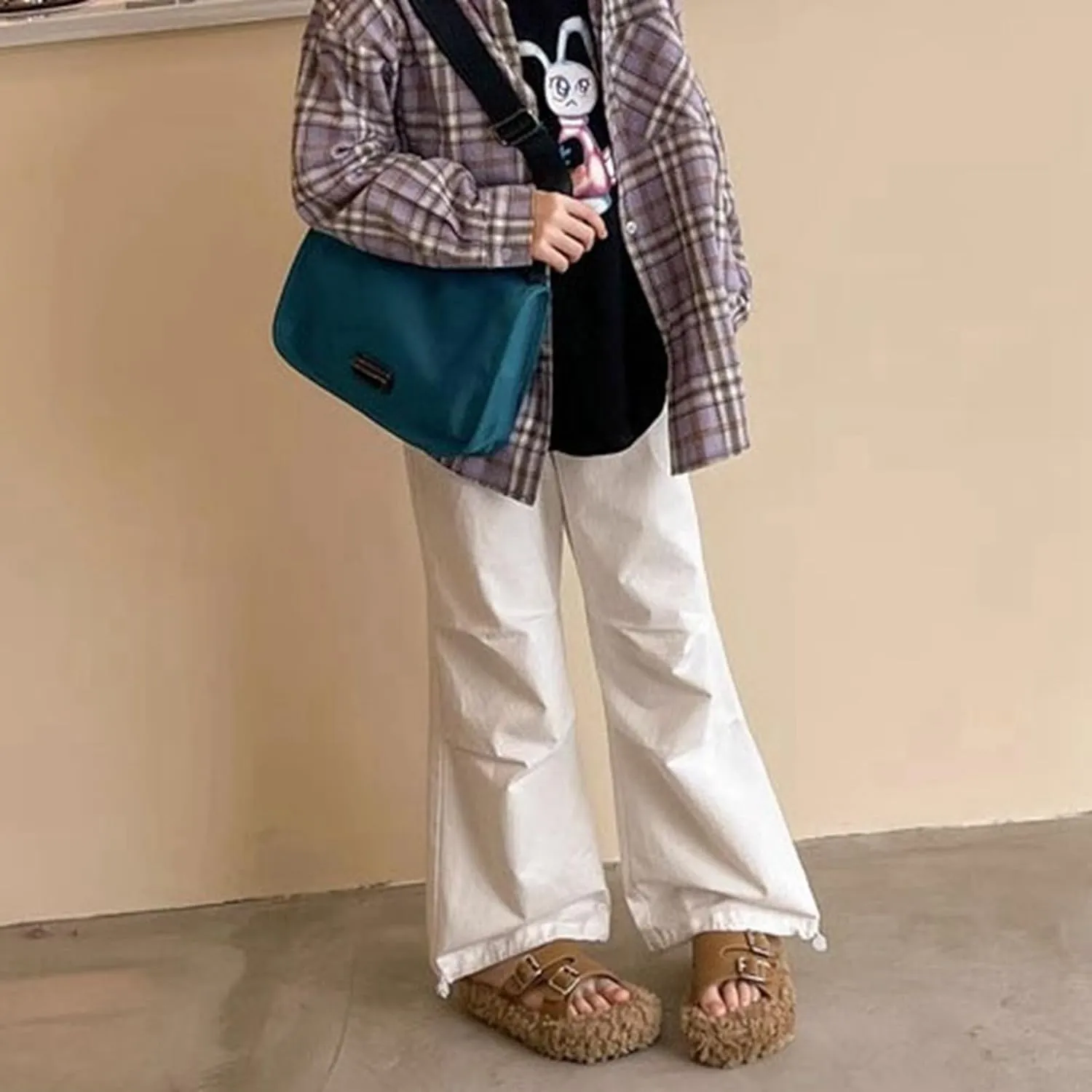 Girls Cargo Pants Casual Wide Leg Kids Jogger Trouser Trendy Cargo Pants for Dance Hiphop Streetwear