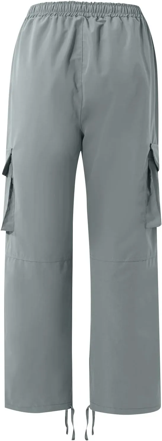GOFULY Cargo Pants Mens Baggy Drawstring Elastic Waist Sweat Pants Tall with Multi Pockets Pants Casual Joggers Trousers