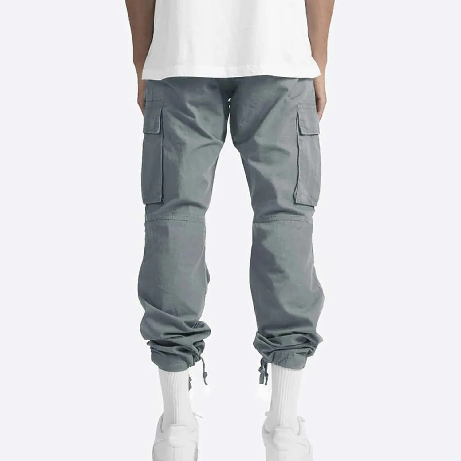 GOFULY Cargo Pants Mens Baggy Drawstring Elastic Waist Sweat Pants Tall with Multi Pockets Pants Casual Joggers Trousers
