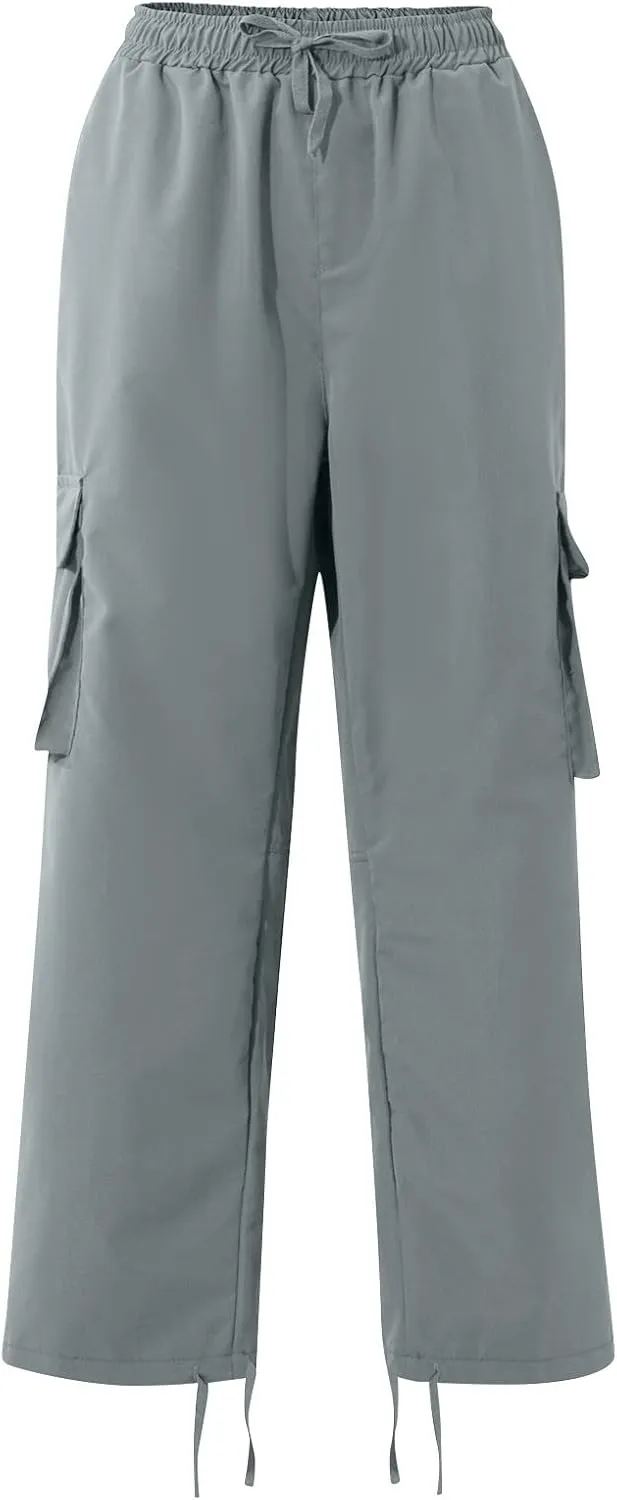 GOFULY Cargo Pants Mens Baggy Drawstring Elastic Waist Sweat Pants Tall with Multi Pockets Pants Casual Joggers Trousers