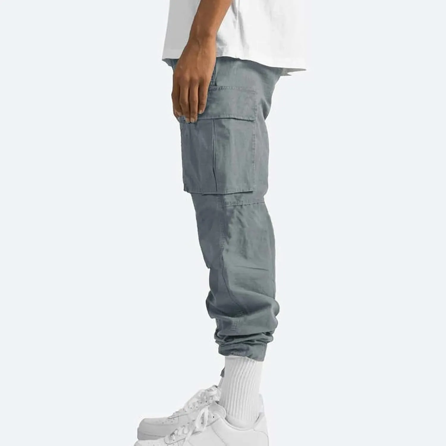 GOFULY Cargo Pants Mens Baggy Drawstring Elastic Waist Sweat Pants Tall with Multi Pockets Pants Casual Joggers Trousers