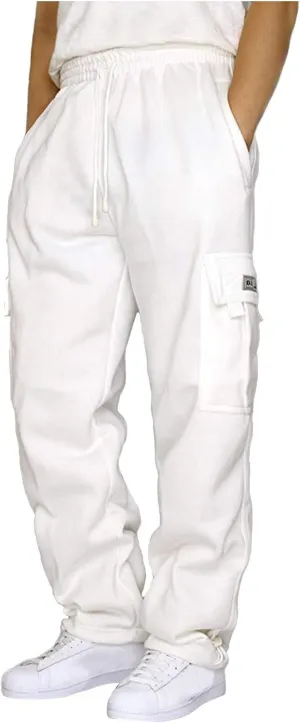 GOFULY Men Cargo Pants with Pockets Baggy Drawstring Elastic Waist Sweatpants Work Pants Stretch Athletic Joggers Trousers