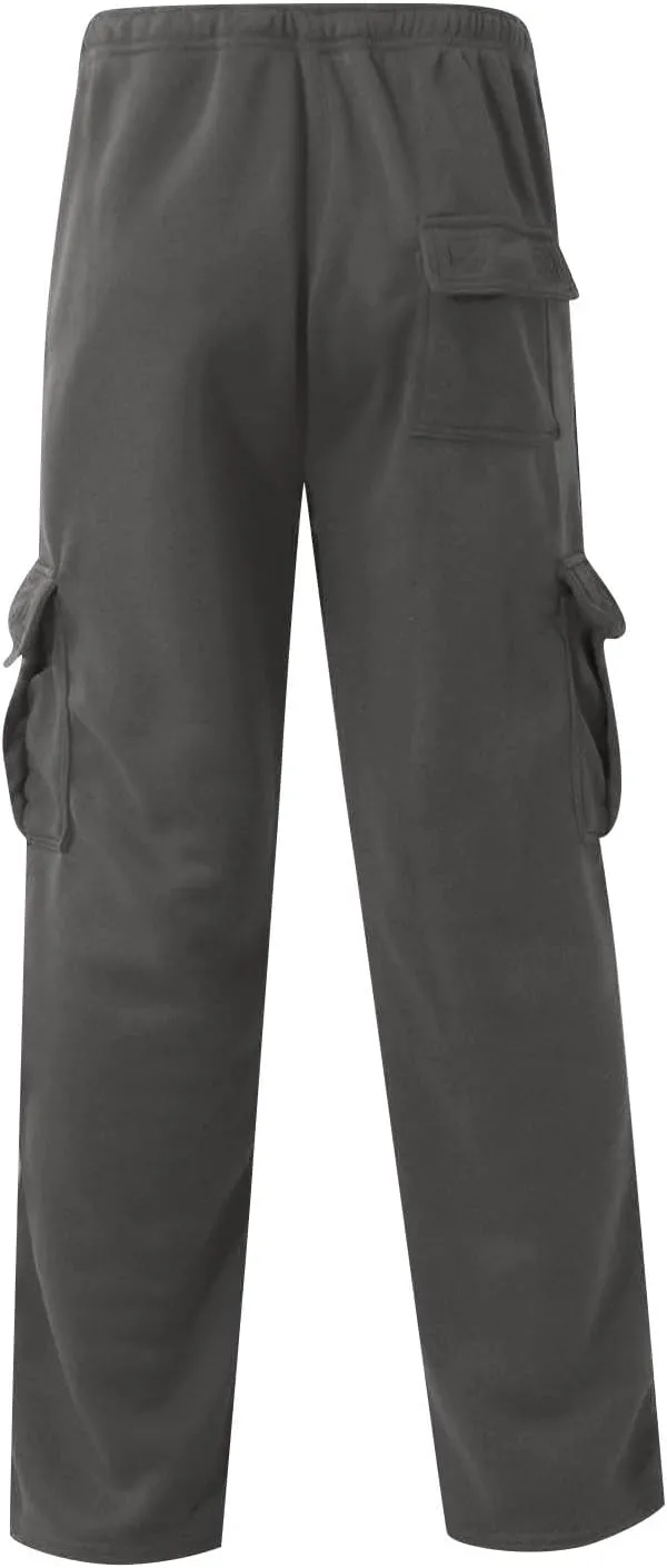 GOFULY Men Cargo Pants with Pockets Stretch Drawstring Elastic Waist Sweatpants Tall Regular Fit Pants Tall Joggers Trousers