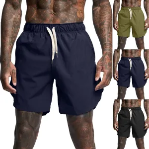 Gym Shorts Men, Men's Running Athletic Shorts 7" Workout Lightweight Elastic Waist Quick Dry Basketball Shorts with Pocket