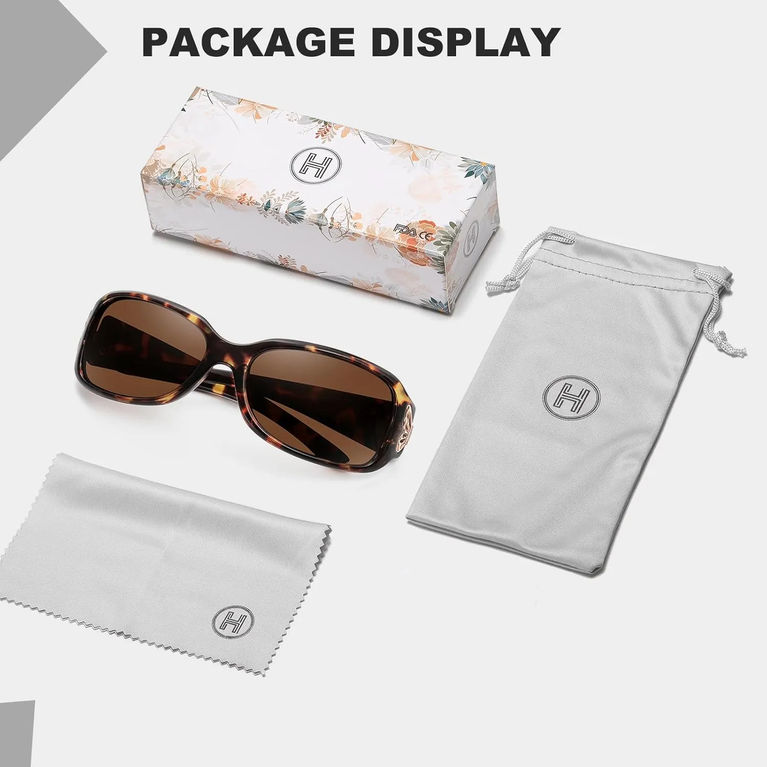 HAOLOTA Women's Polarized Sunglasses - Fashionable Wraparound Butterfly Design with UV400 Protection