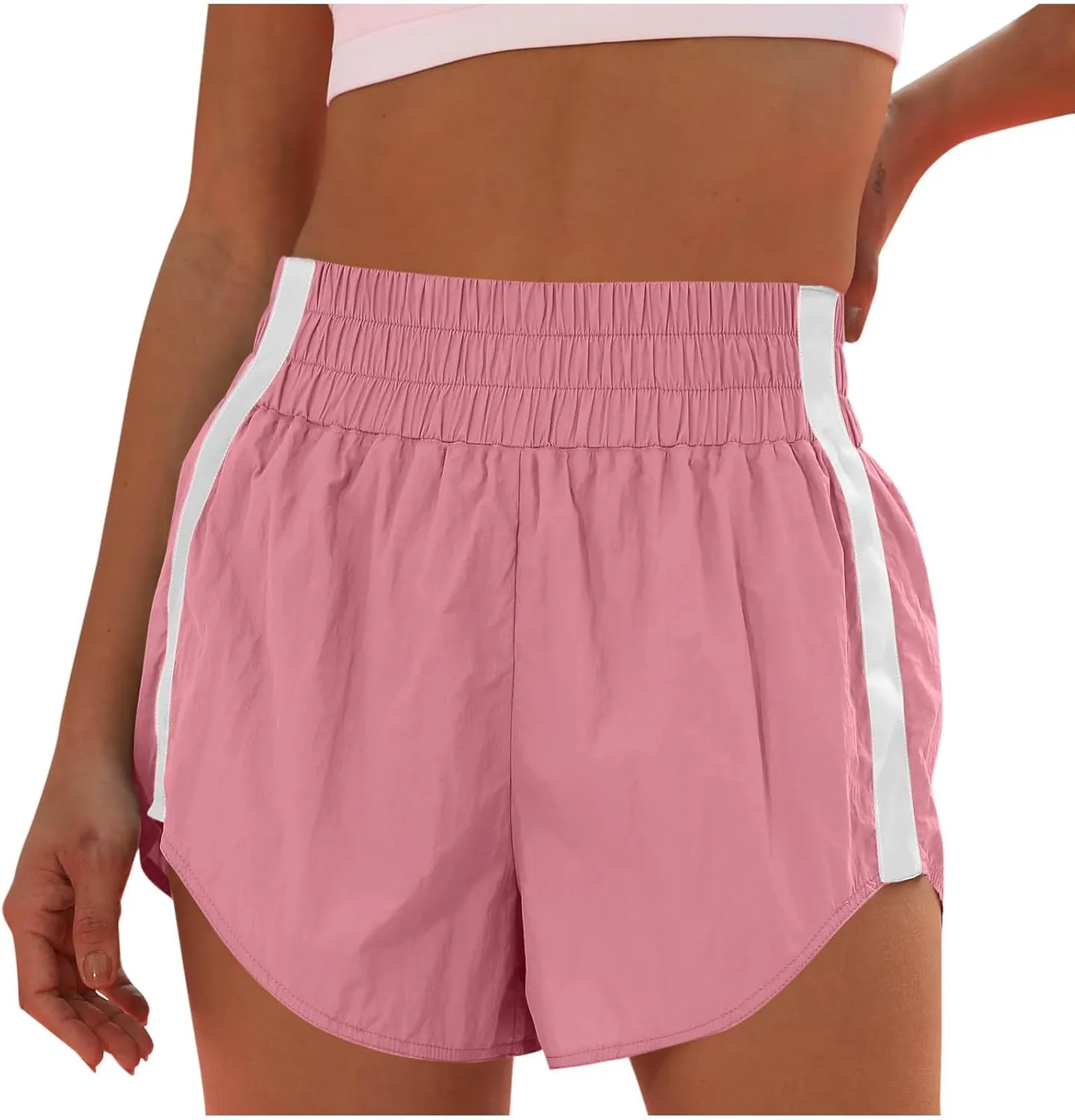 High Waisted Athletic Running Quick Dry Sports Shorts for Women Workout Gym Shorts with Pocket Pants