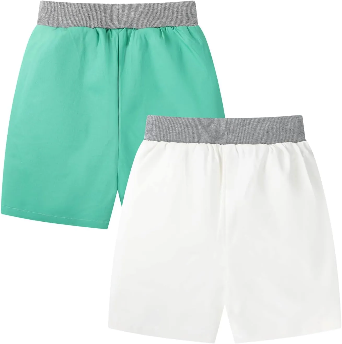HILEELANG Toddler Boy Chino Shorts Summer Cotton Stretch Drawstring School Uniform Jogger Shorts 2 Pack