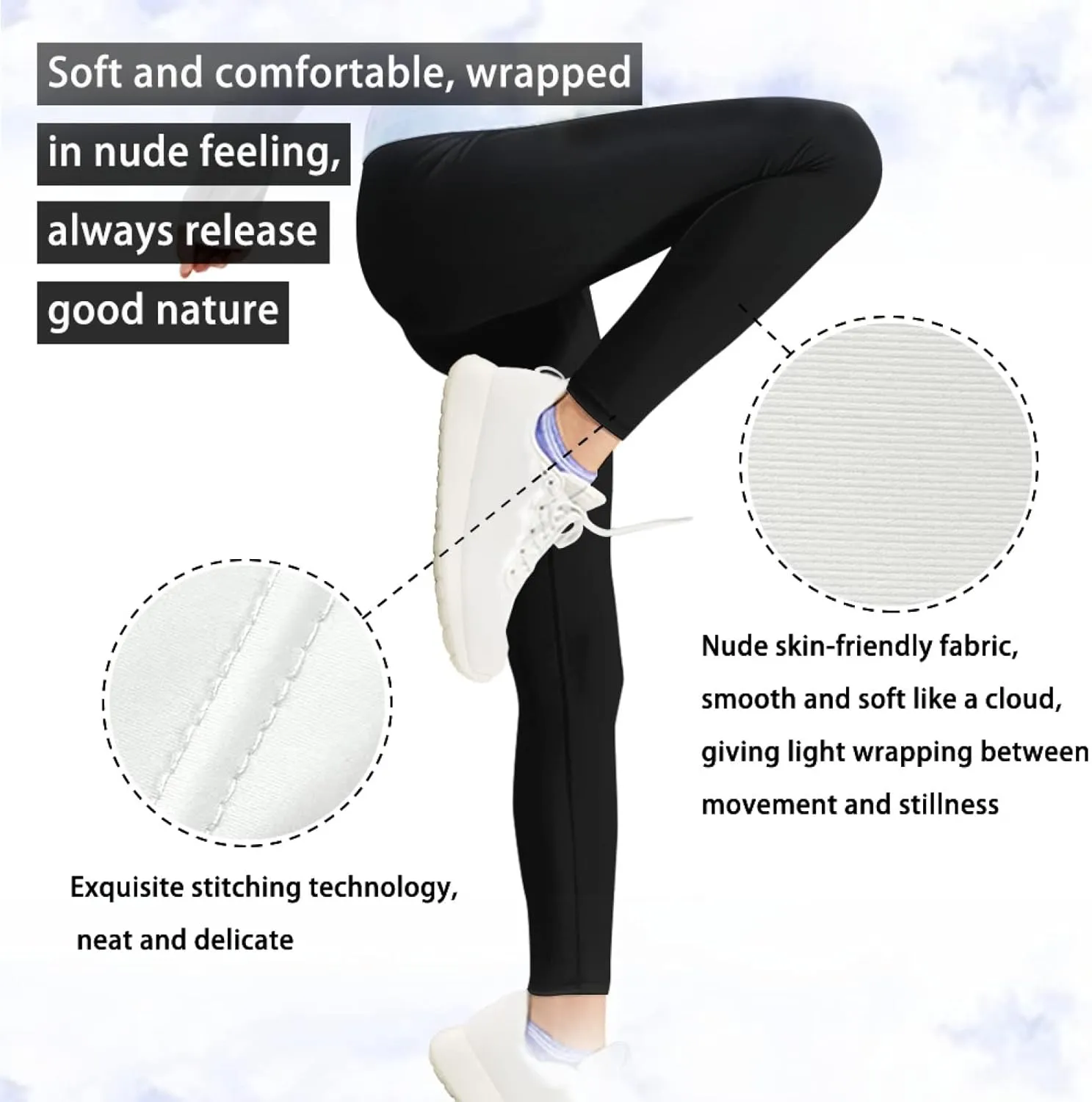 Horeset Music Note-Cat Print Girls Leggings for Kids 4-13 Year Breathable Soft Yoga Pants High Waist Sport Leggings