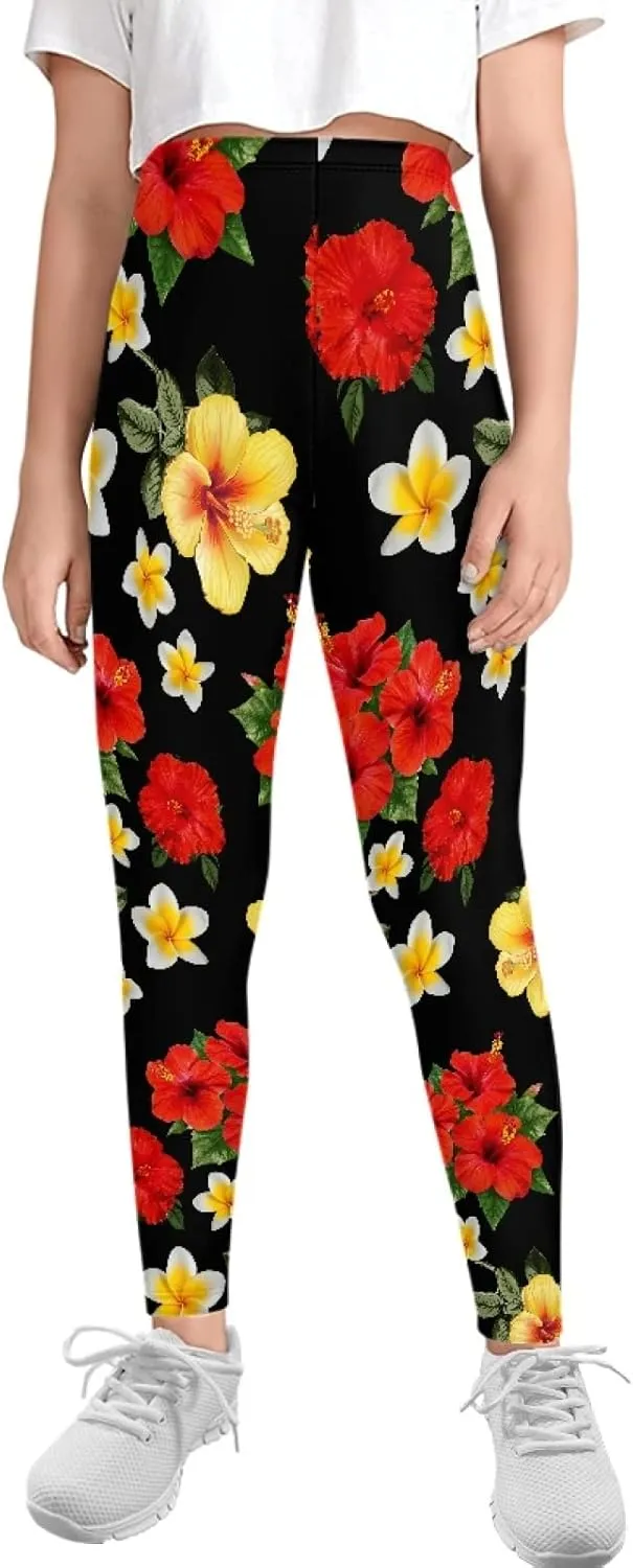 Horeset Music Note-Cat Print Girls Leggings for Kids 4-13 Year Breathable Soft Yoga Pants High Waist Sport Leggings