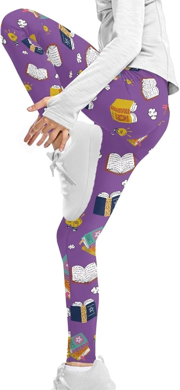 Horeset Music Note-Cat Print Girls Leggings for Kids 4-13 Year Breathable Soft Yoga Pants High Waist Sport Leggings