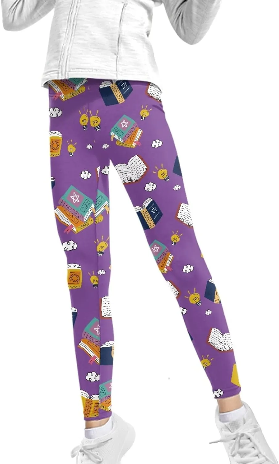 Horeset Music Note-Cat Print Girls Leggings for Kids 4-13 Year Breathable Soft Yoga Pants High Waist Sport Leggings