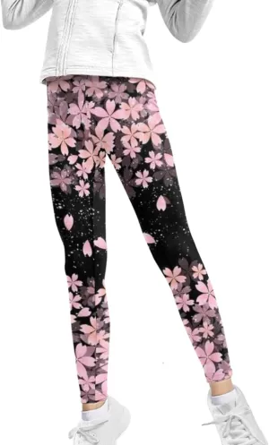 Horeset Music Note-Cat Print Girls Leggings for Kids 4-13 Year Breathable Soft Yoga Pants High Waist Sport Leggings