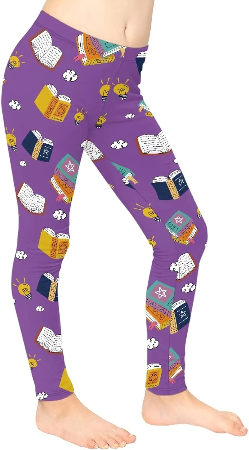 Horeset Music Note-Cat Print Girls Leggings for Kids 4-13 Year Breathable Soft Yoga Pants High Waist Sport Leggings