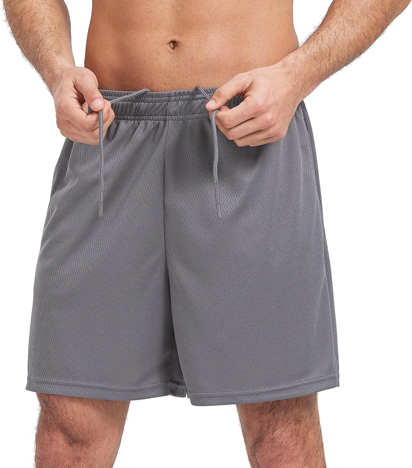 HQUEC Mens Shorts Mesh Gym Lightweight Comfortable 7"/ 5" Basketball Shorts Loose-Fit with Pockets