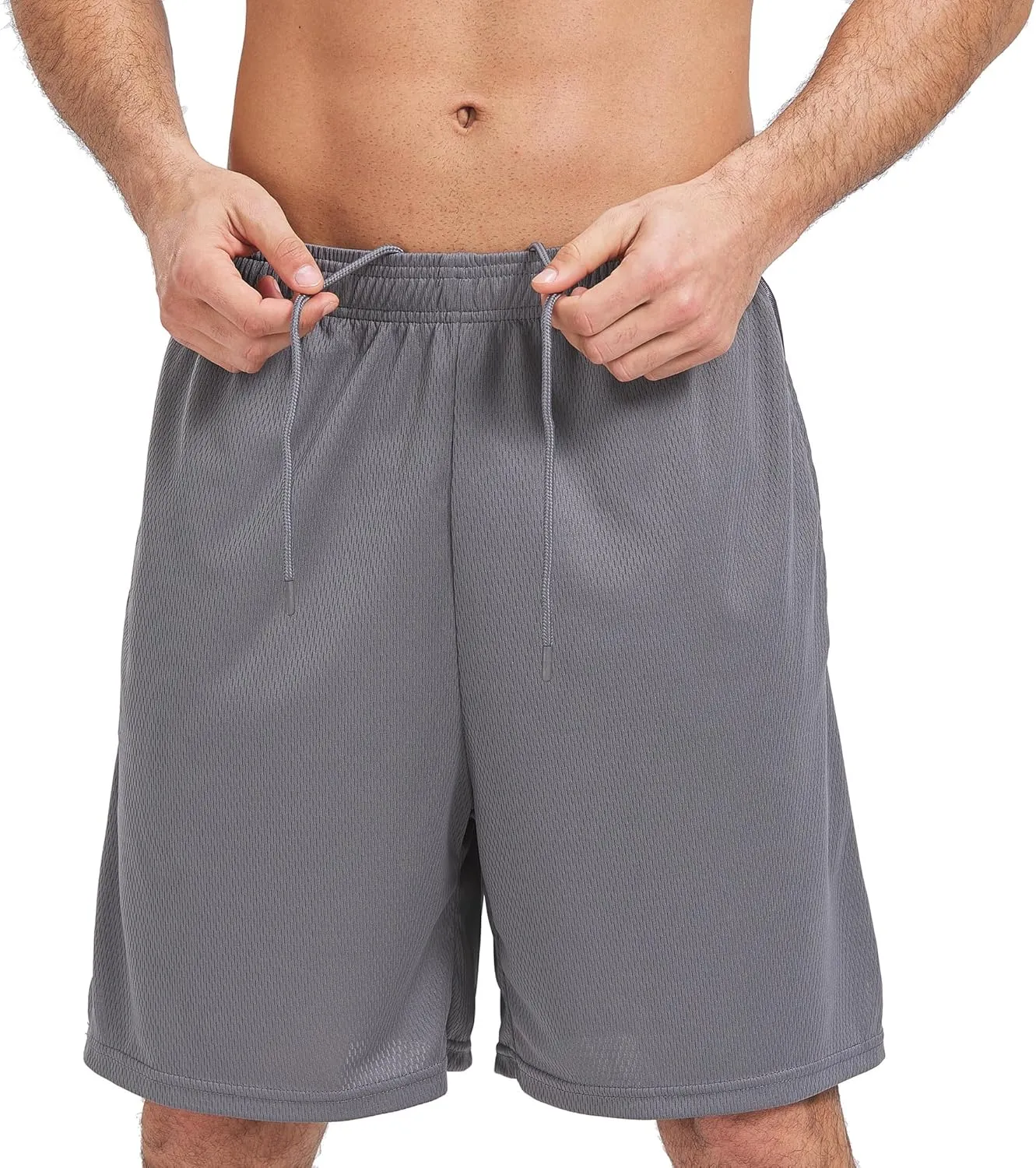 HQUEC Mens Shorts Mesh Gym Lightweight Comfortable 7"/ 5" Basketball Shorts Loose-Fit with Pockets