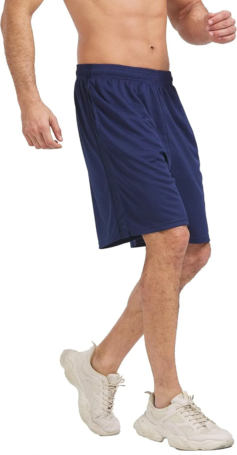 HQUEC Mens Shorts Mesh Gym Lightweight Comfortable 7"/ 5" Basketball Shorts Loose-Fit with Pockets