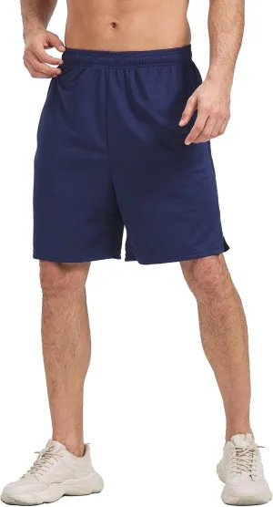 HQUEC Mens Shorts Mesh Gym Lightweight Comfortable 7"/ 5" Basketball Shorts Loose-Fit with Pockets