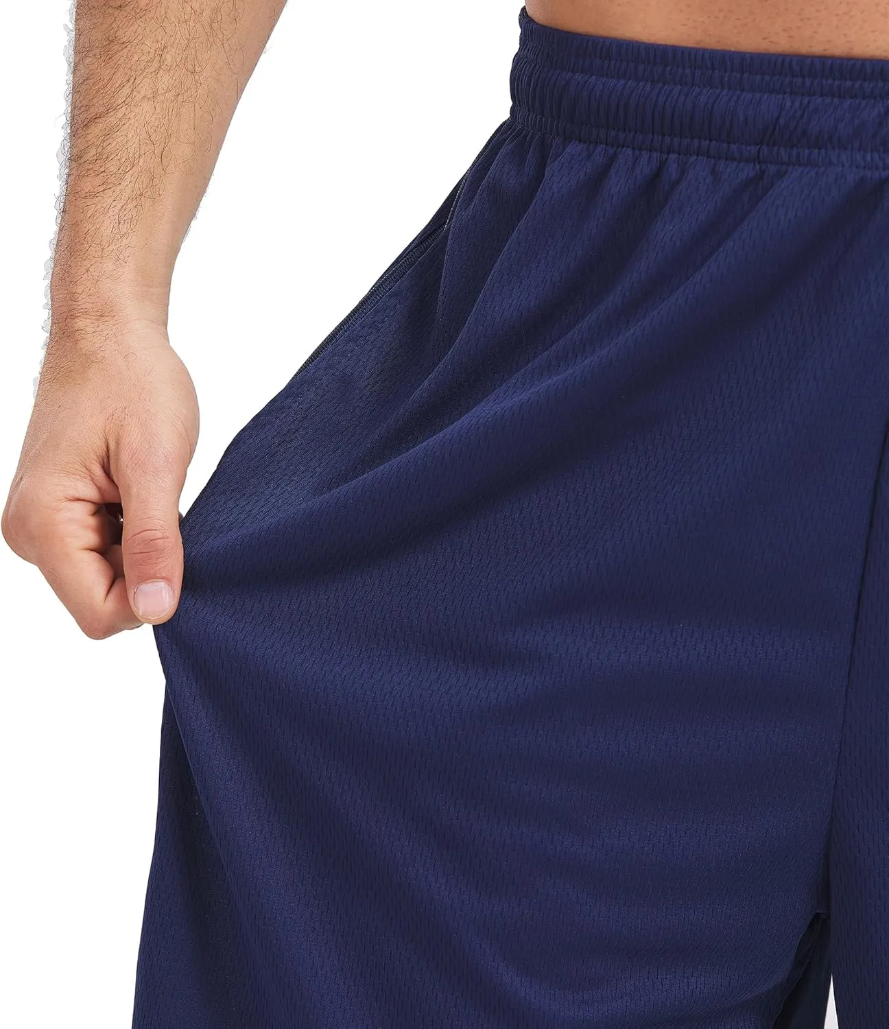 HQUEC Mens Shorts Mesh Gym Lightweight Comfortable 7"/ 5" Basketball Shorts Loose-Fit with Pockets