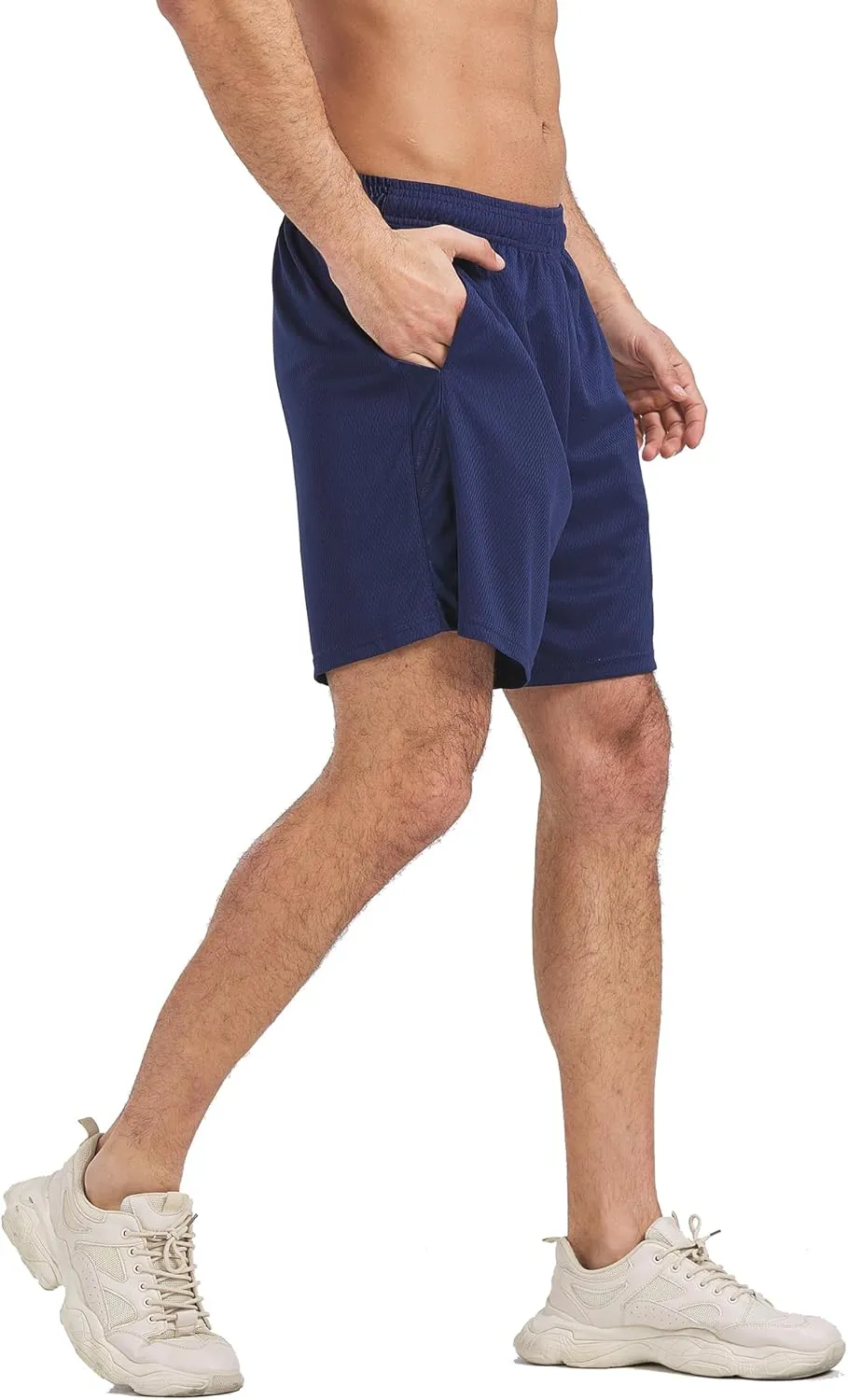 HQUEC Mens Shorts Mesh Gym Lightweight Comfortable 7"/ 5" Basketball Shorts Loose-Fit with Pockets