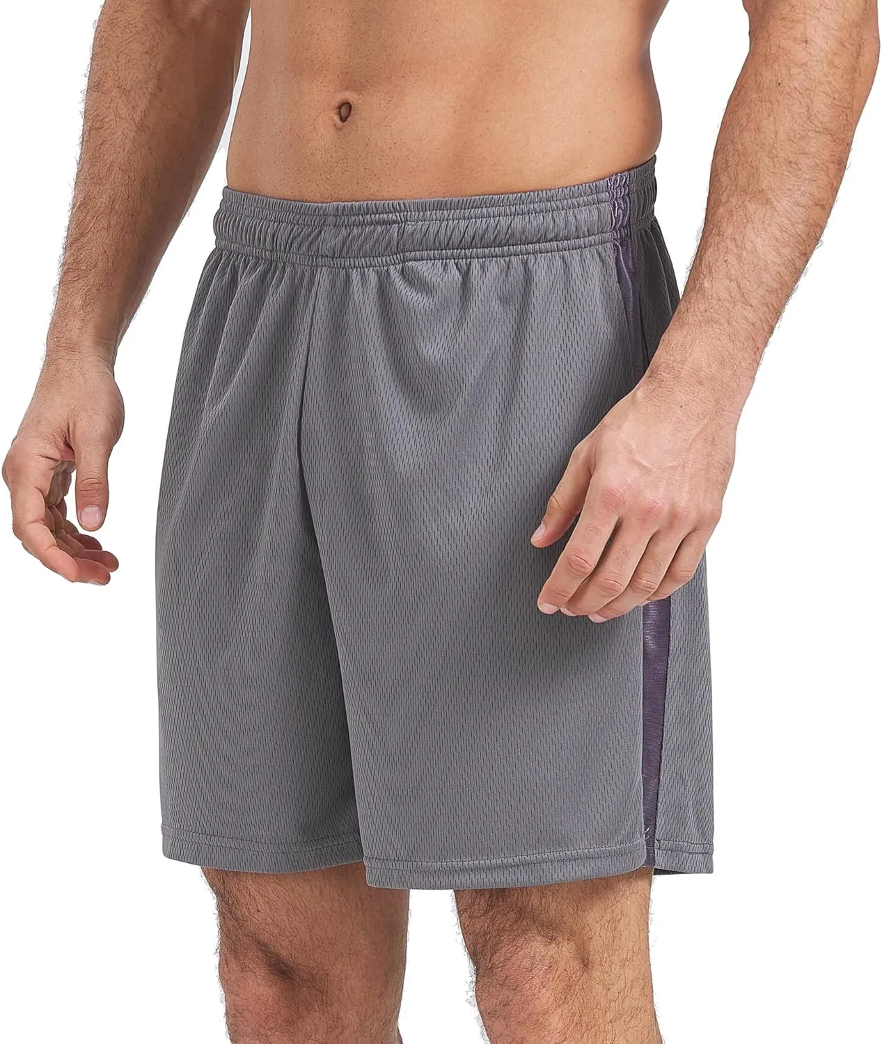 HQUEC Mens Shorts Mesh Gym Lightweight Comfortable 7"/ 5" Basketball Shorts Loose-Fit with Pockets