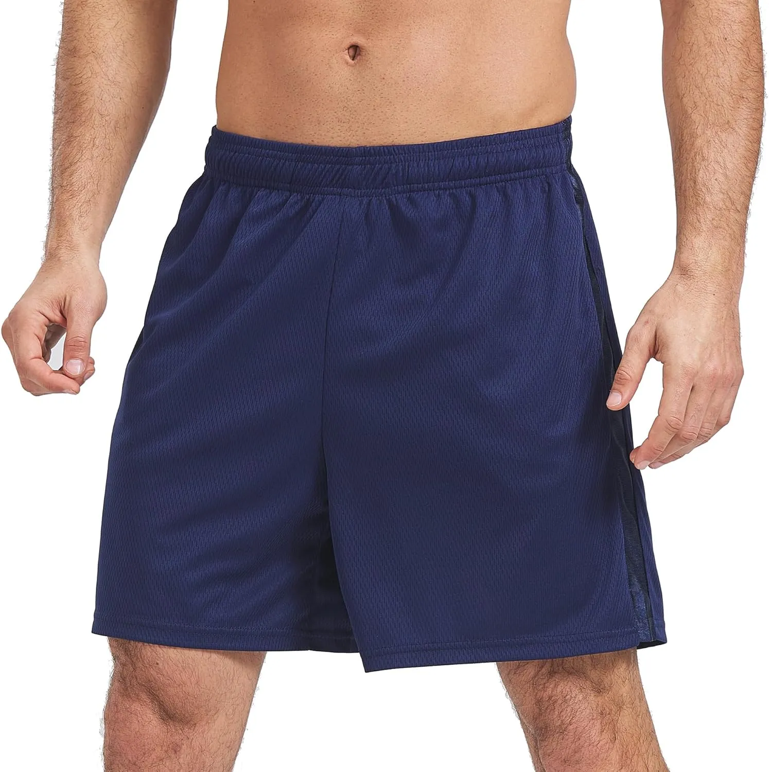 HQUEC Mens Shorts Mesh Gym Lightweight Comfortable 7"/ 5" Basketball Shorts Loose-Fit with Pockets